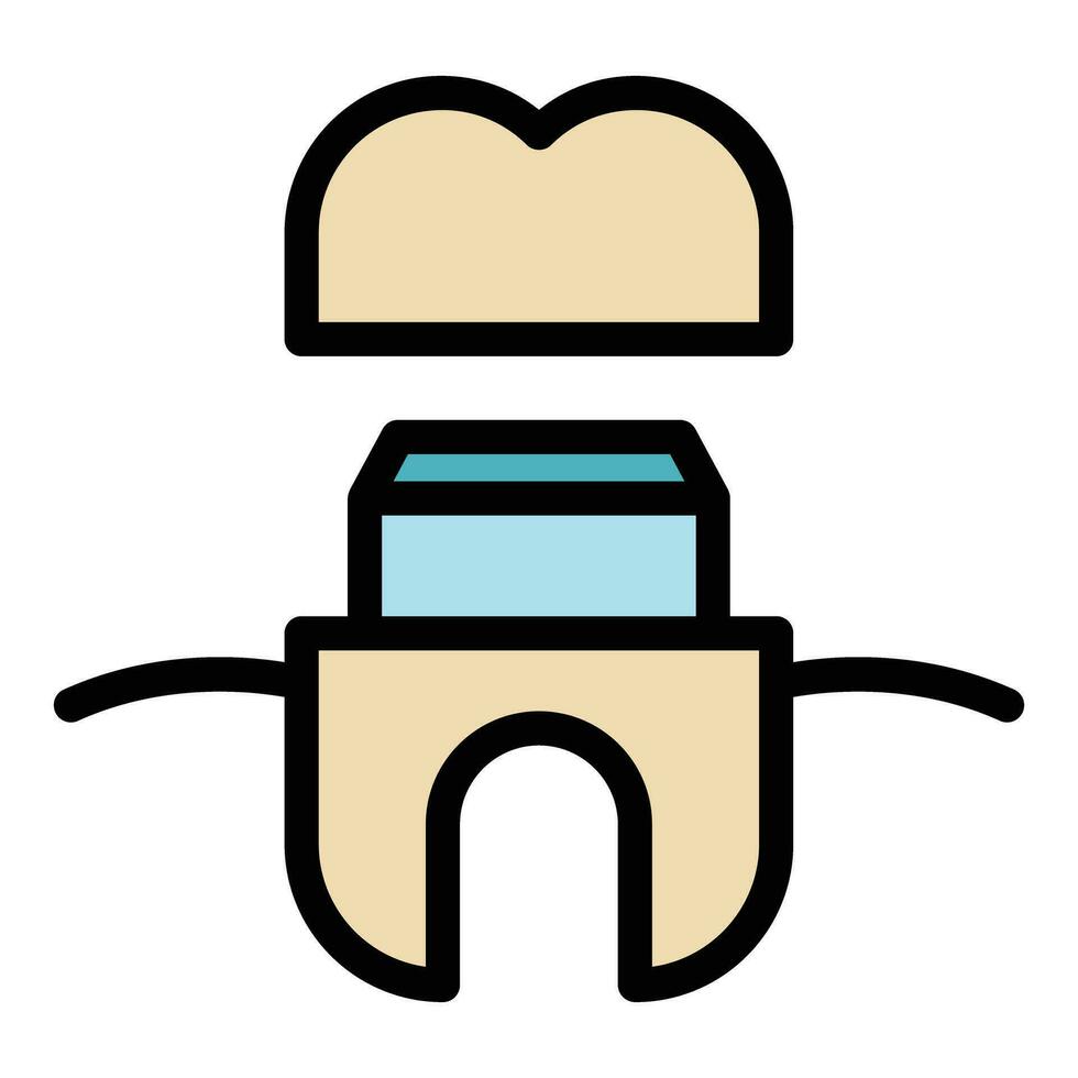 Stomatology implant icon vector flat