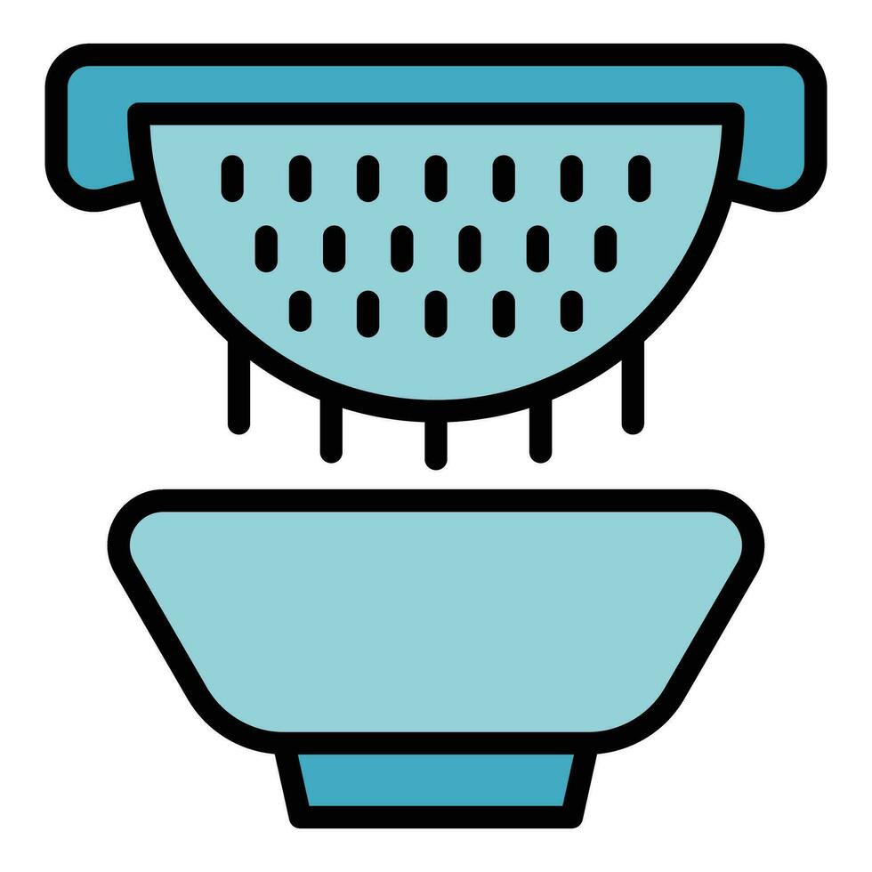 Bowl sieve colander icon vector flat