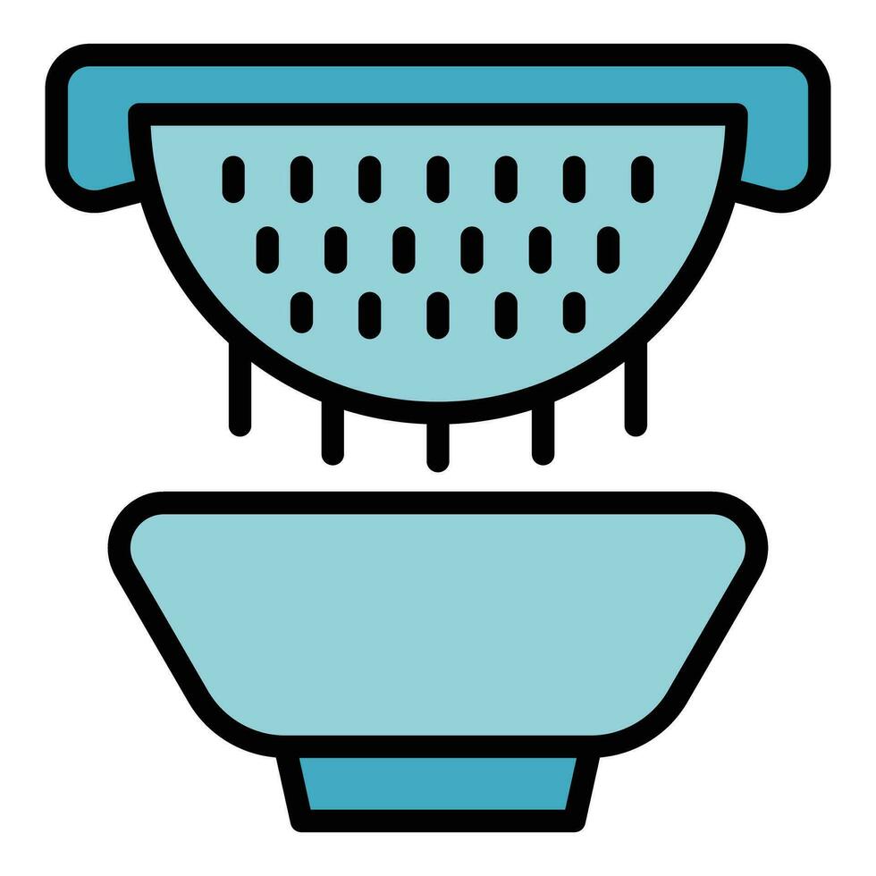 Bowl sieve colander icon vector flat