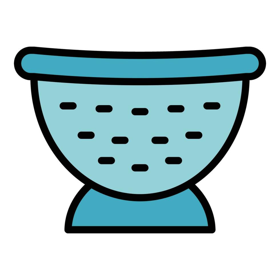 Bowl colander icon vector flat