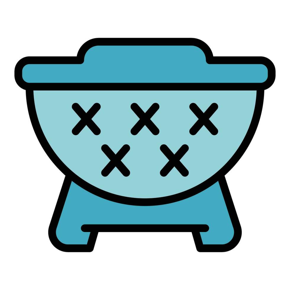 Steel sieve icon vector flat