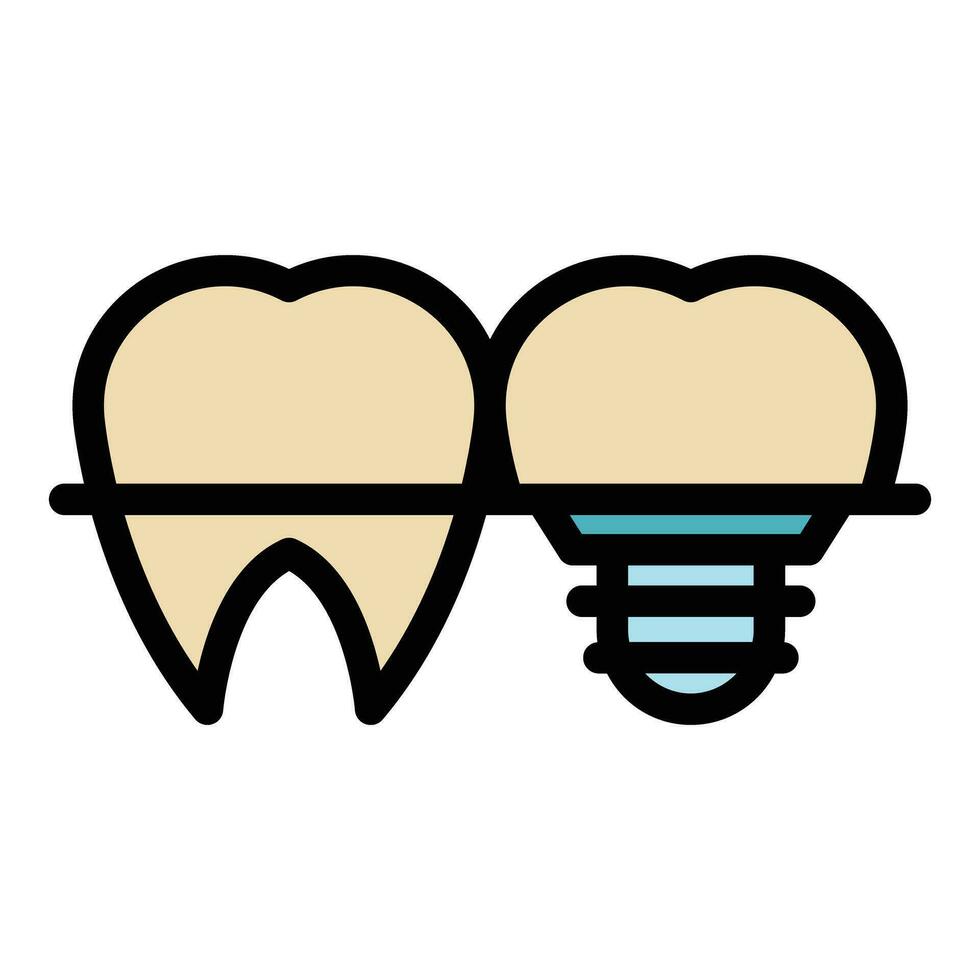 Tooth implant icon vector flat