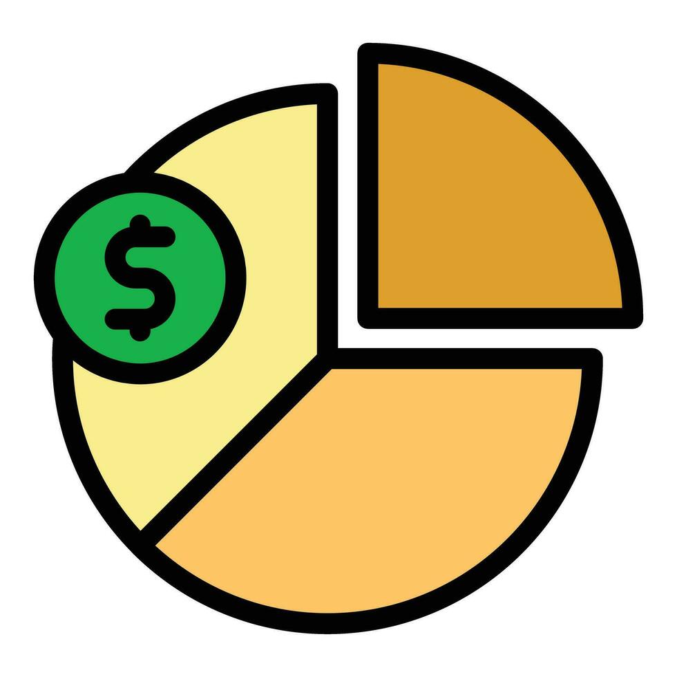 Payment pie chart icon vector flat