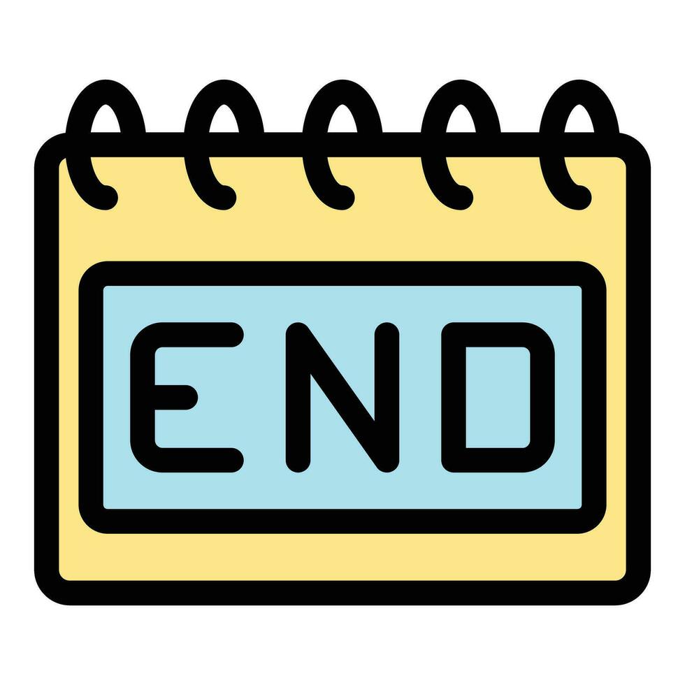 Calendar duration end icon vector flat