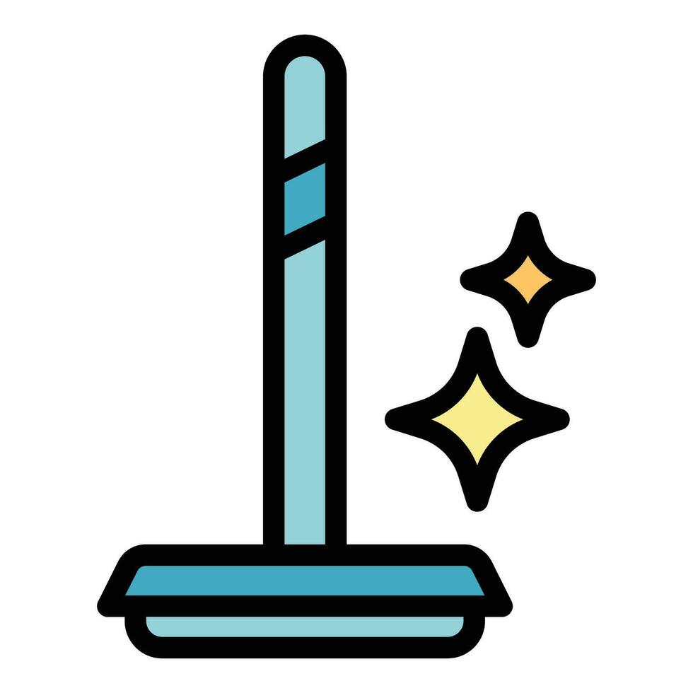 Cleaning mop icon vector flat