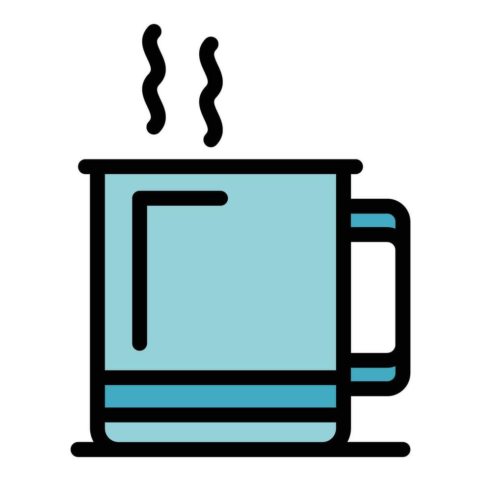 Hot tea mug icon vector flat