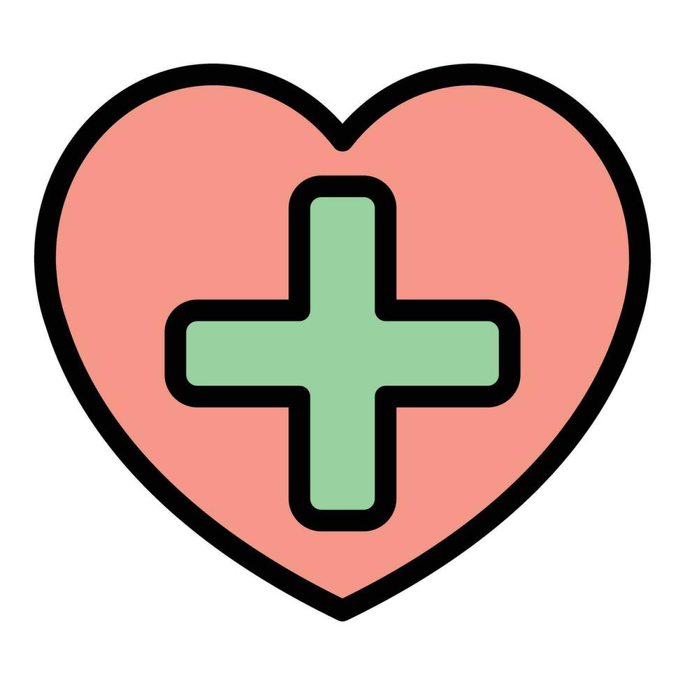 Medical heart icon vector flat