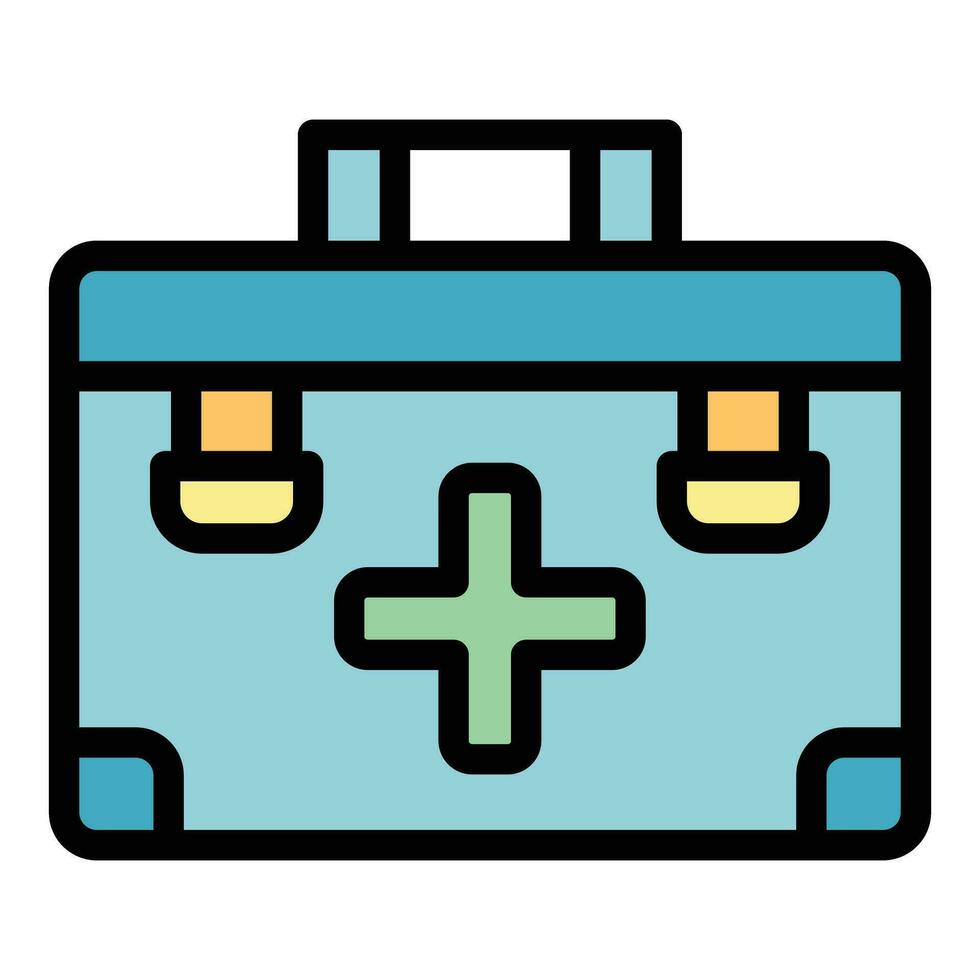 Medical aid kit icon vector flat