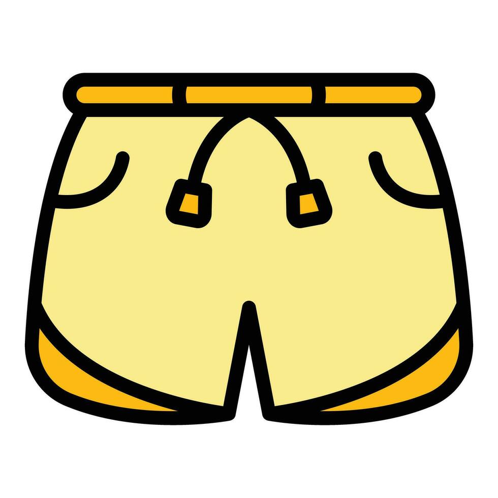 rutina de ejercicio pantalones cortos icono vector plano