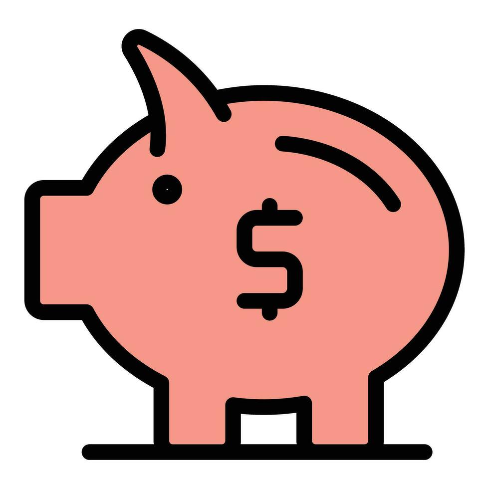 Piggy bank payment icon vector flat
