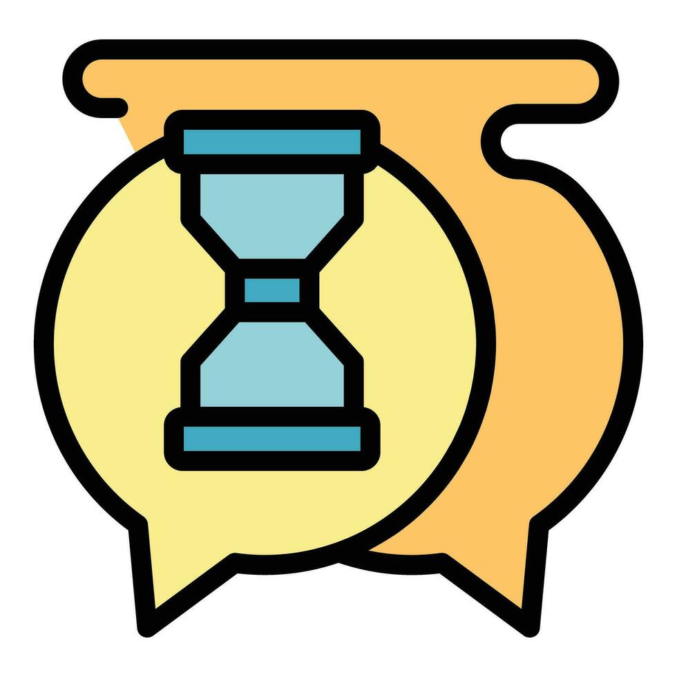 Hourglass chat support icon vector flat