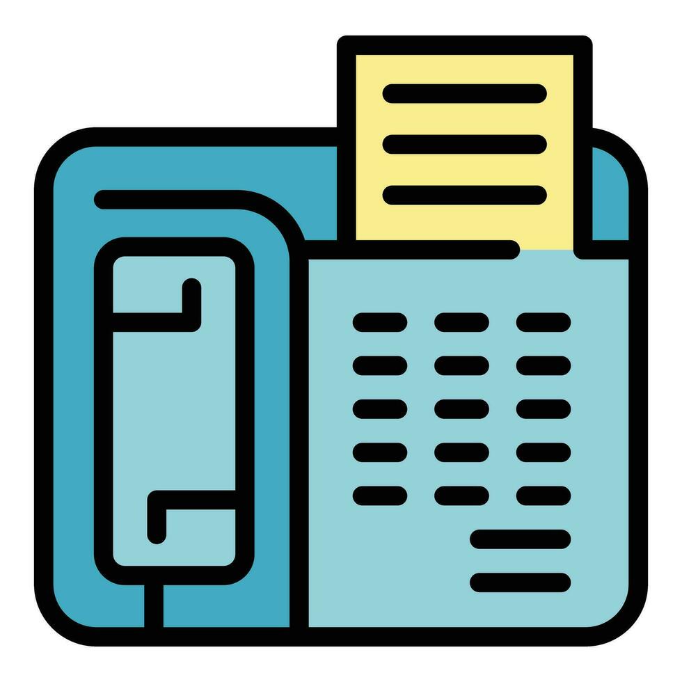 Tech fax icon vector flat