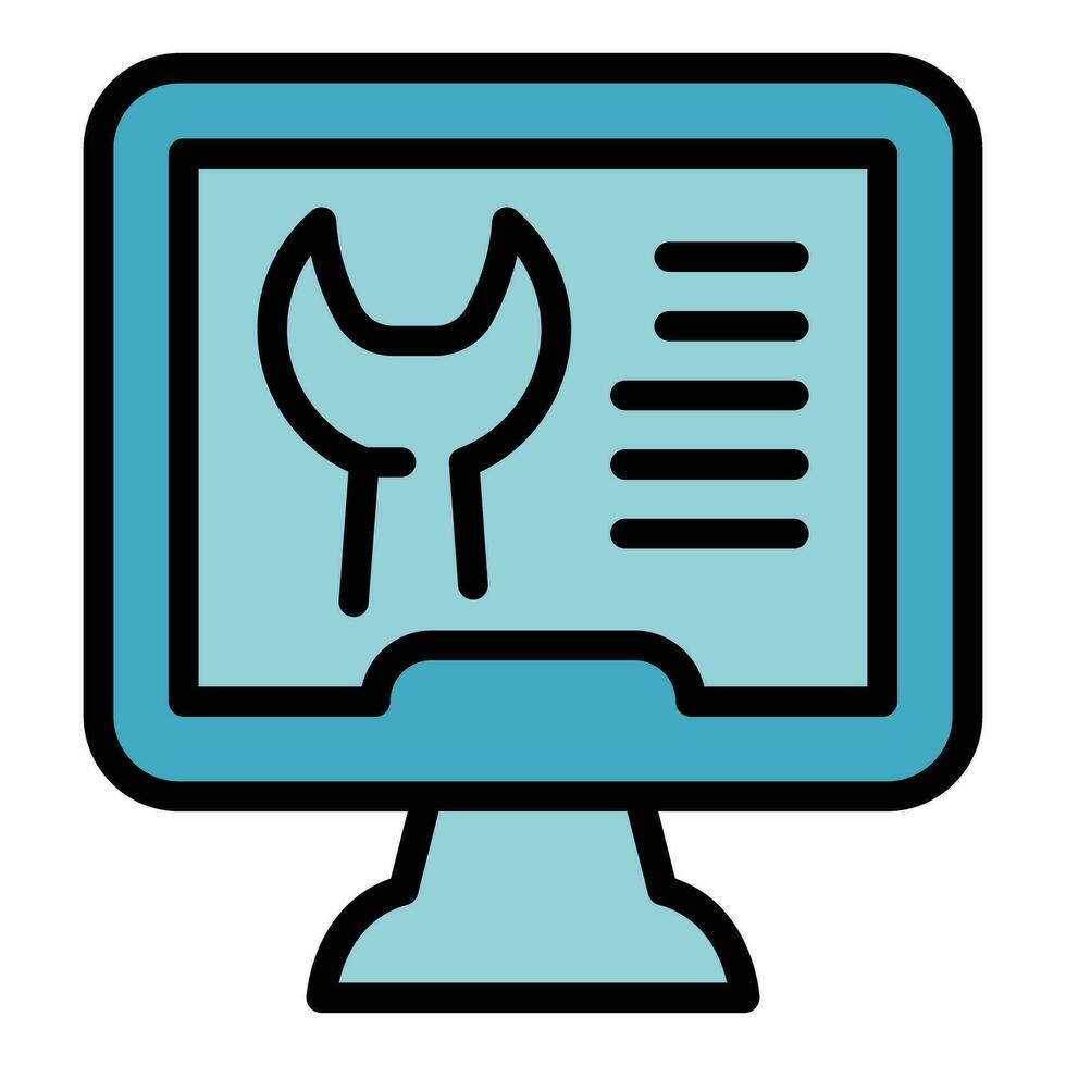 Repair online support icon vector flat