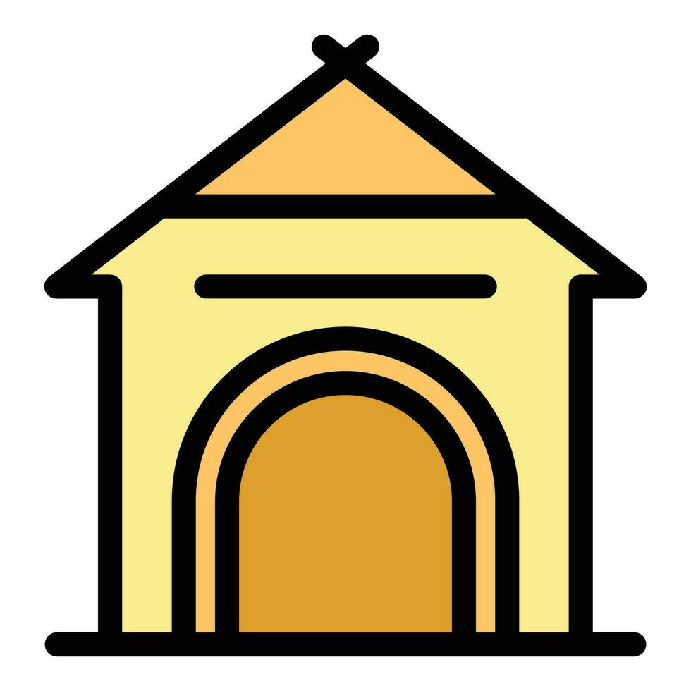 Dog kennel icon vector flat
