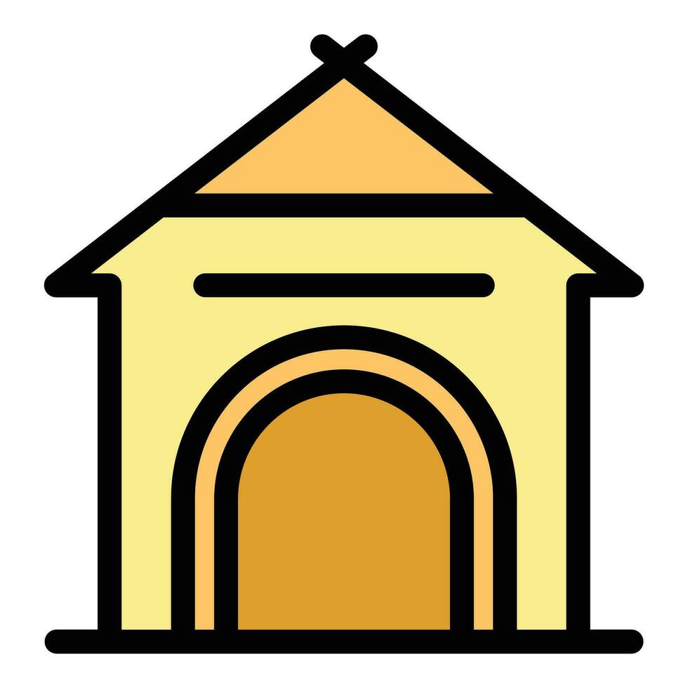 Dog kennel icon vector flat