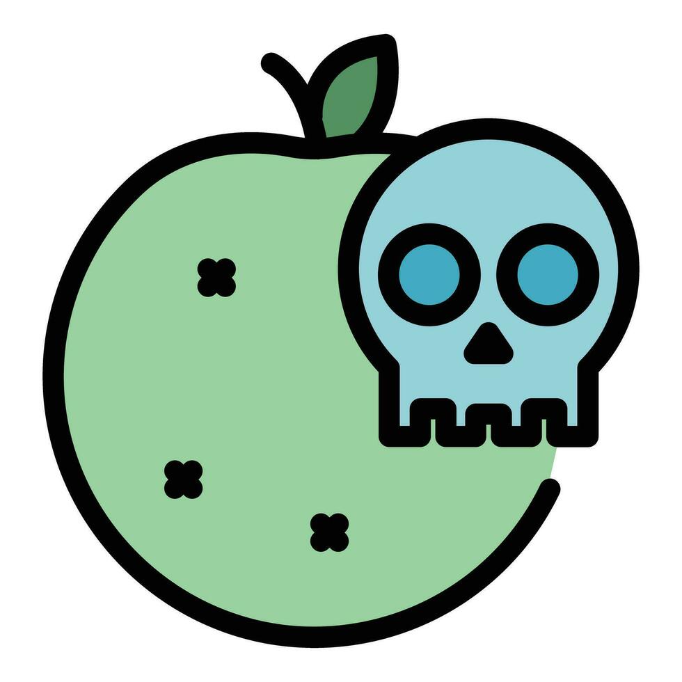 contaminado manzana icono vector plano