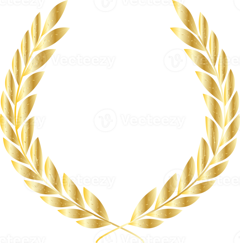 Luxury Gold Leaves Circular Laurel Wreath 27150820 PNG