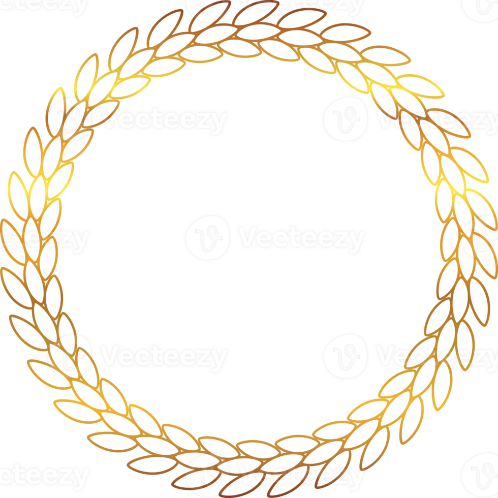 lyx guld löv cirkel laurel krans png