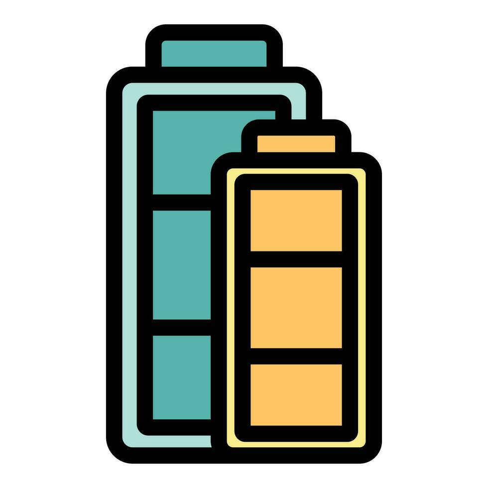 Full small battery icon vector flat