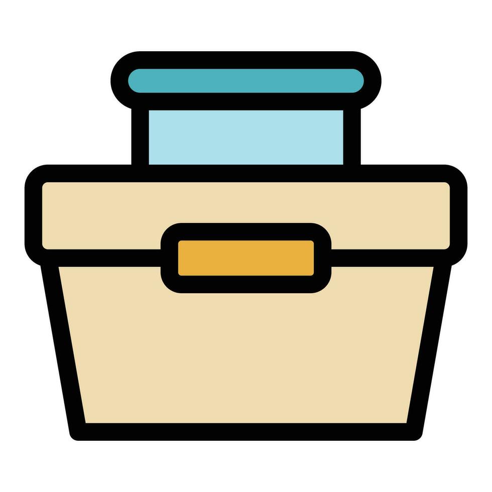comida caja icono vector plano