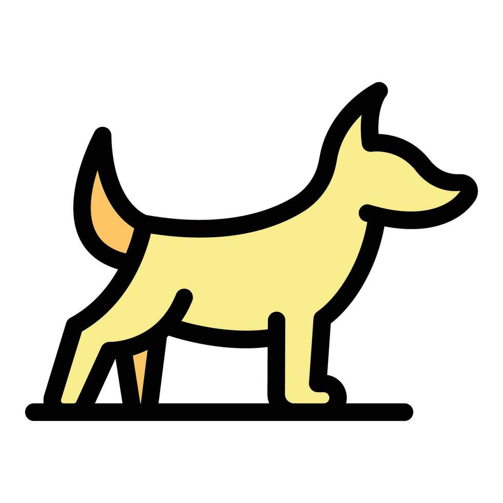 linda perro icono vector plano