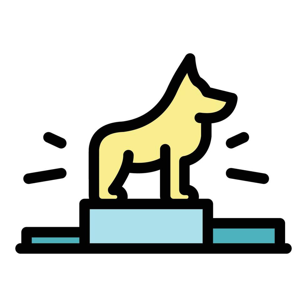 Dog podium icon vector flat