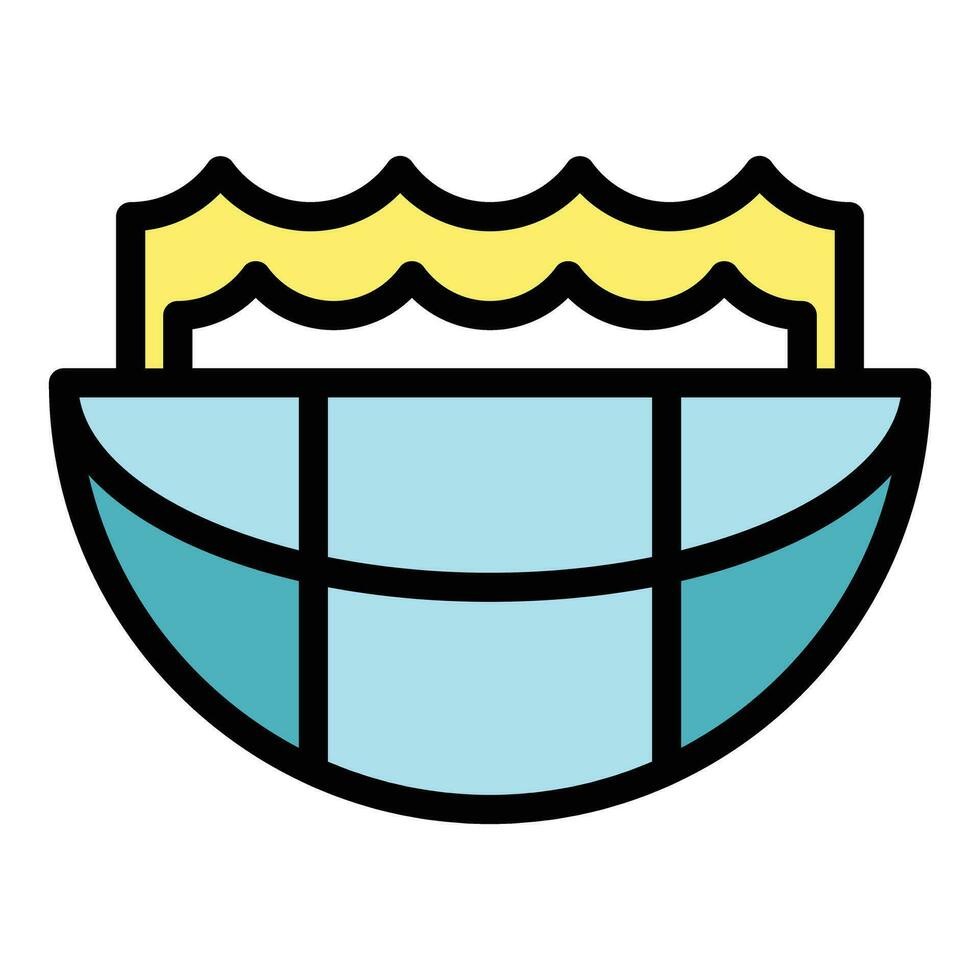 Sea level change icon vector flat