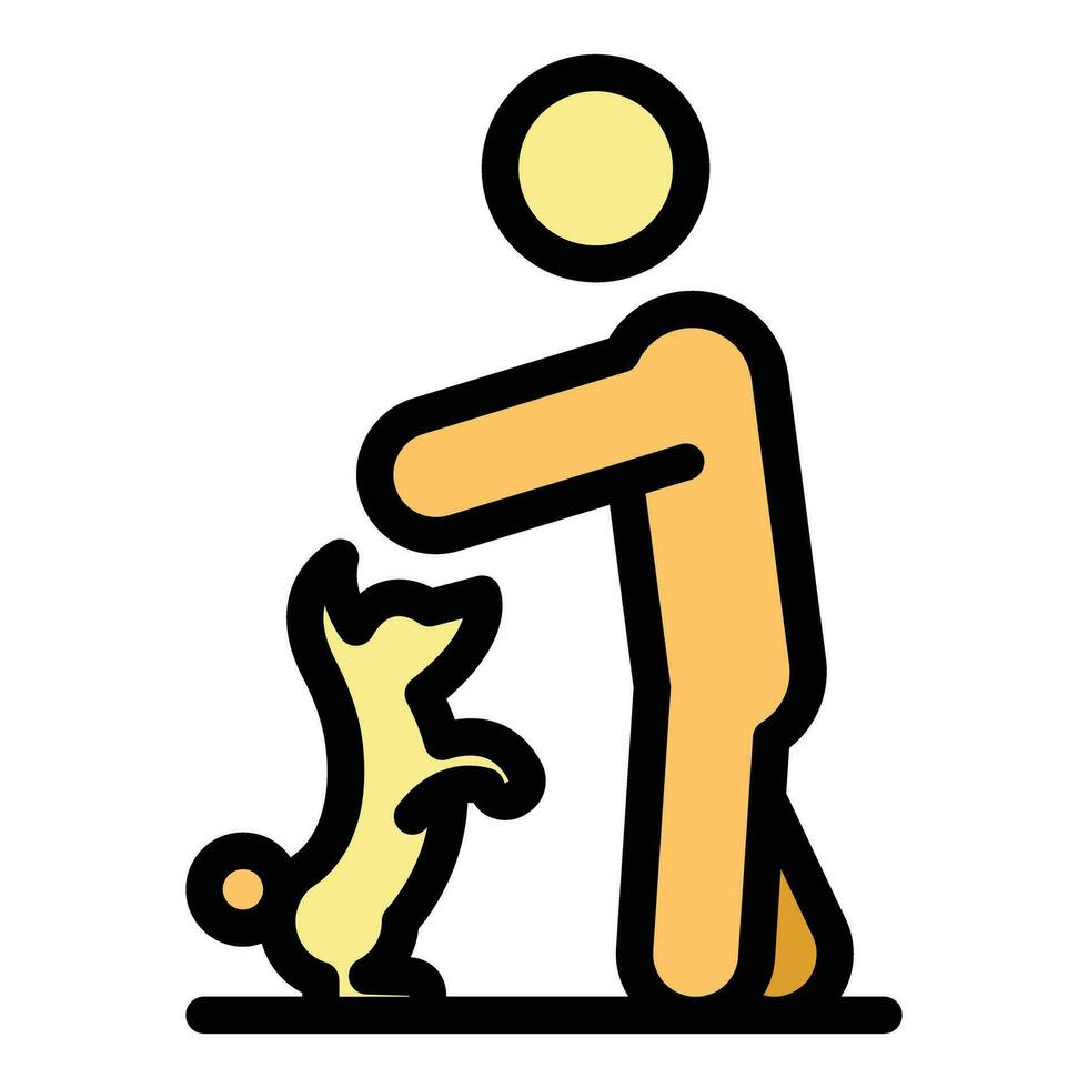Dog play icon vector flat