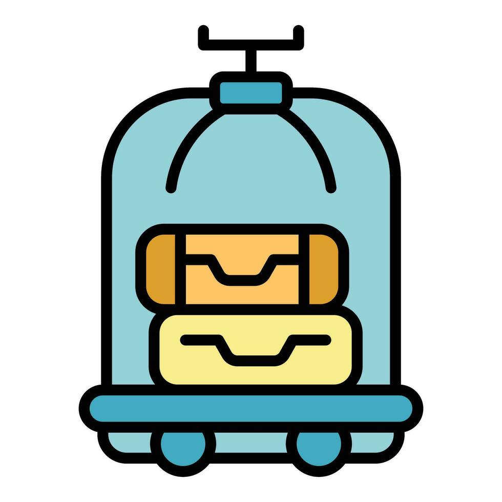 Storage trolley icon vector flat