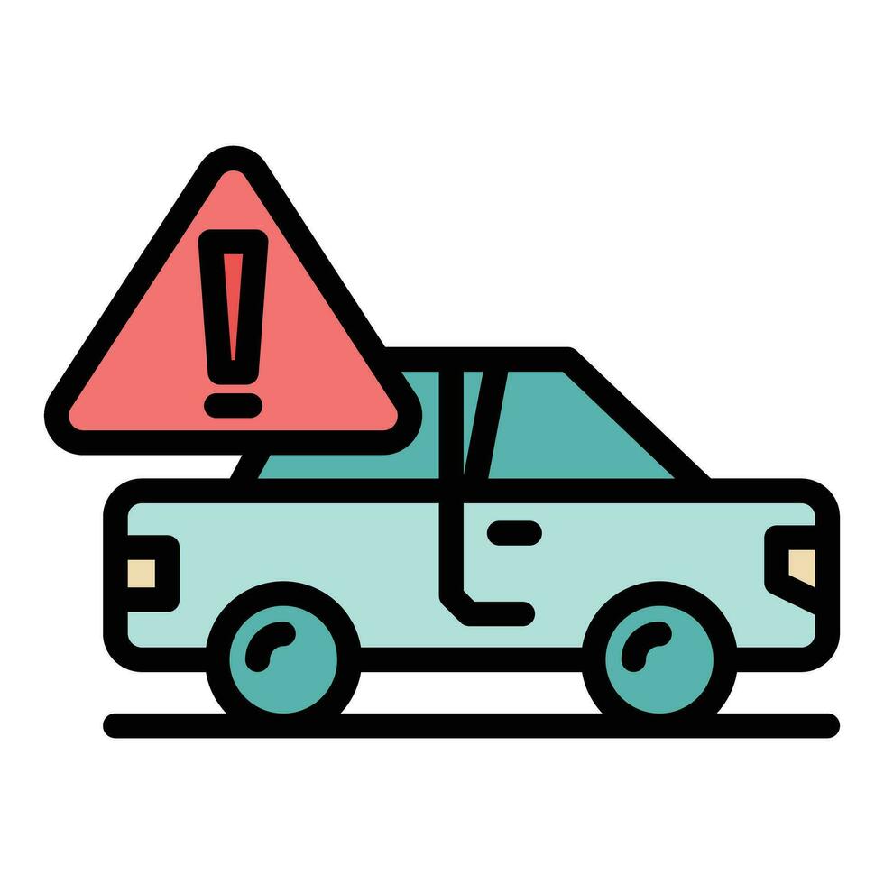 Car alarm attention icon vector flat