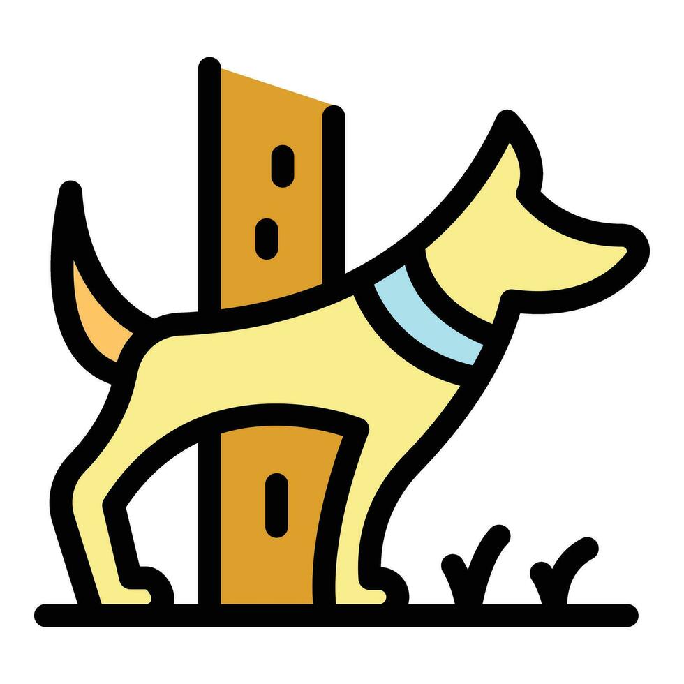 perro parque caminar icono vector plano