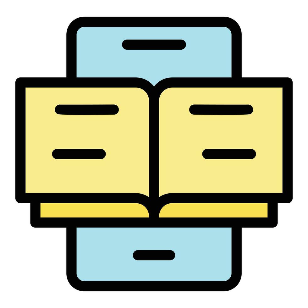 Open digital book icon vector flat