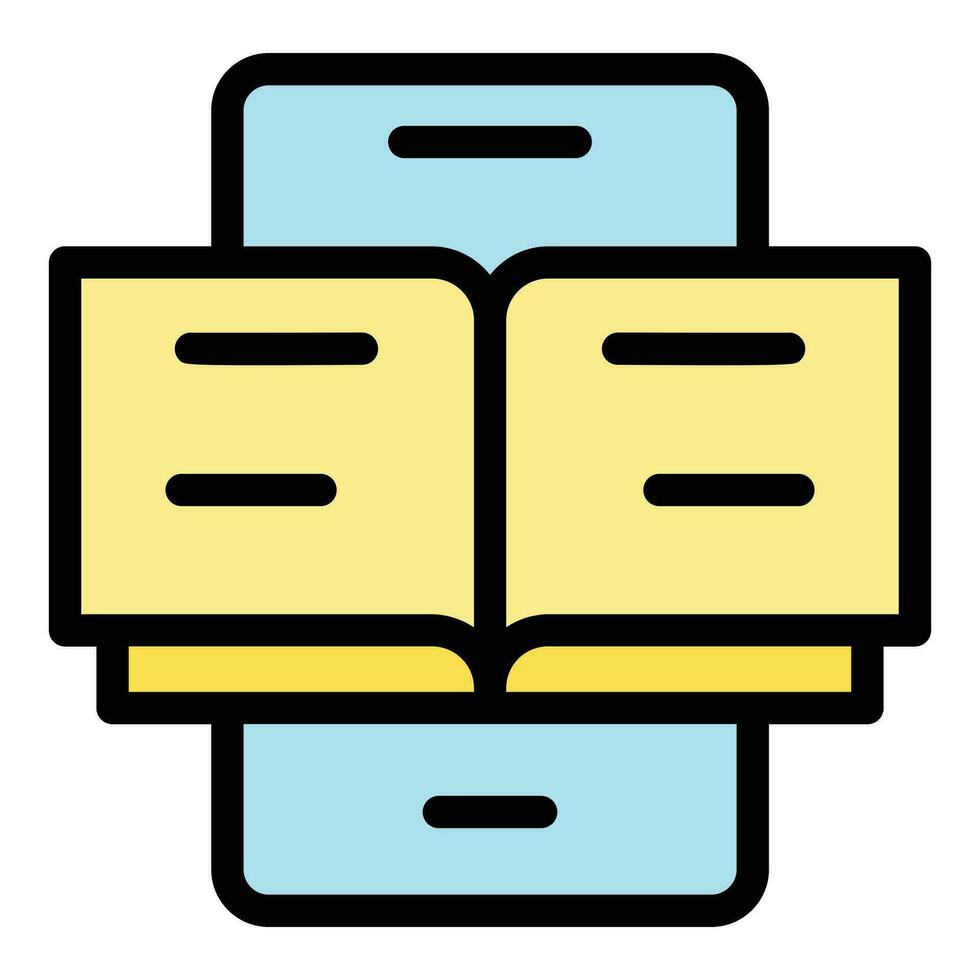 Open digital book icon vector flat