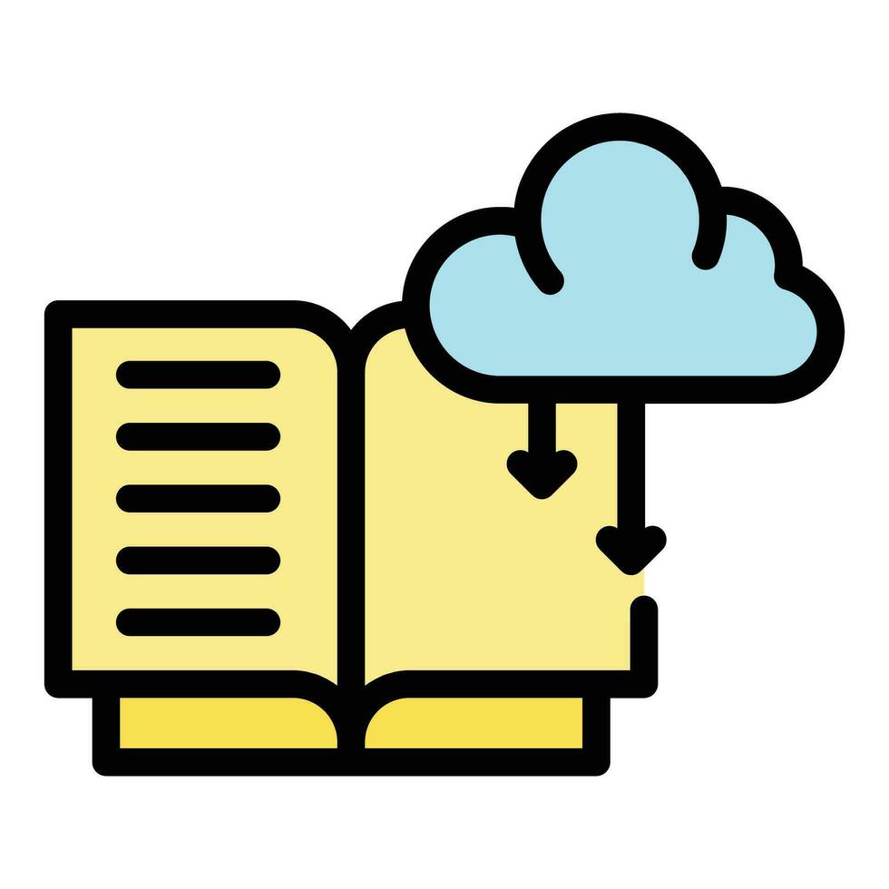 Cloud digital reading icon vector flat