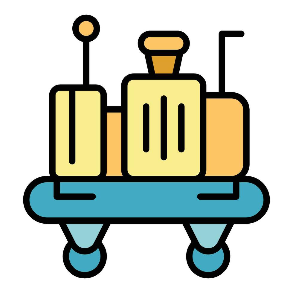 Packing trolley icon vector flat