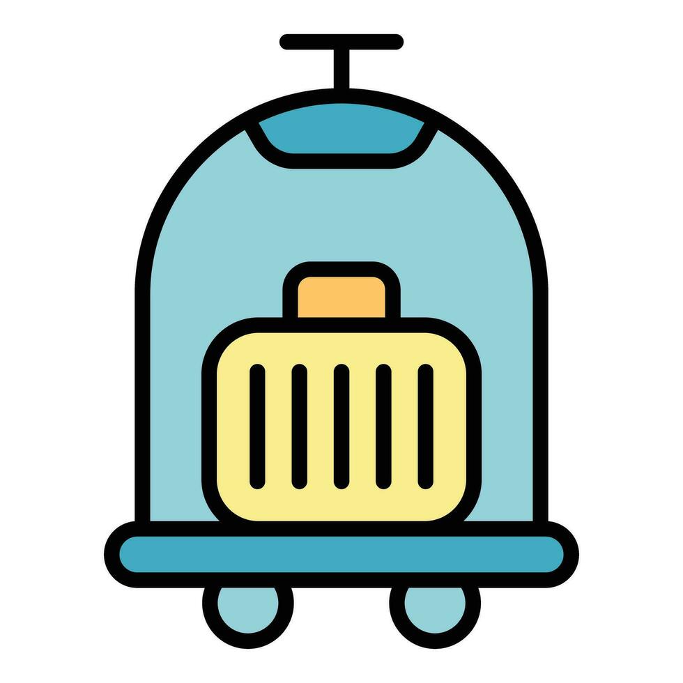 Walking bag trolley icon vector flat