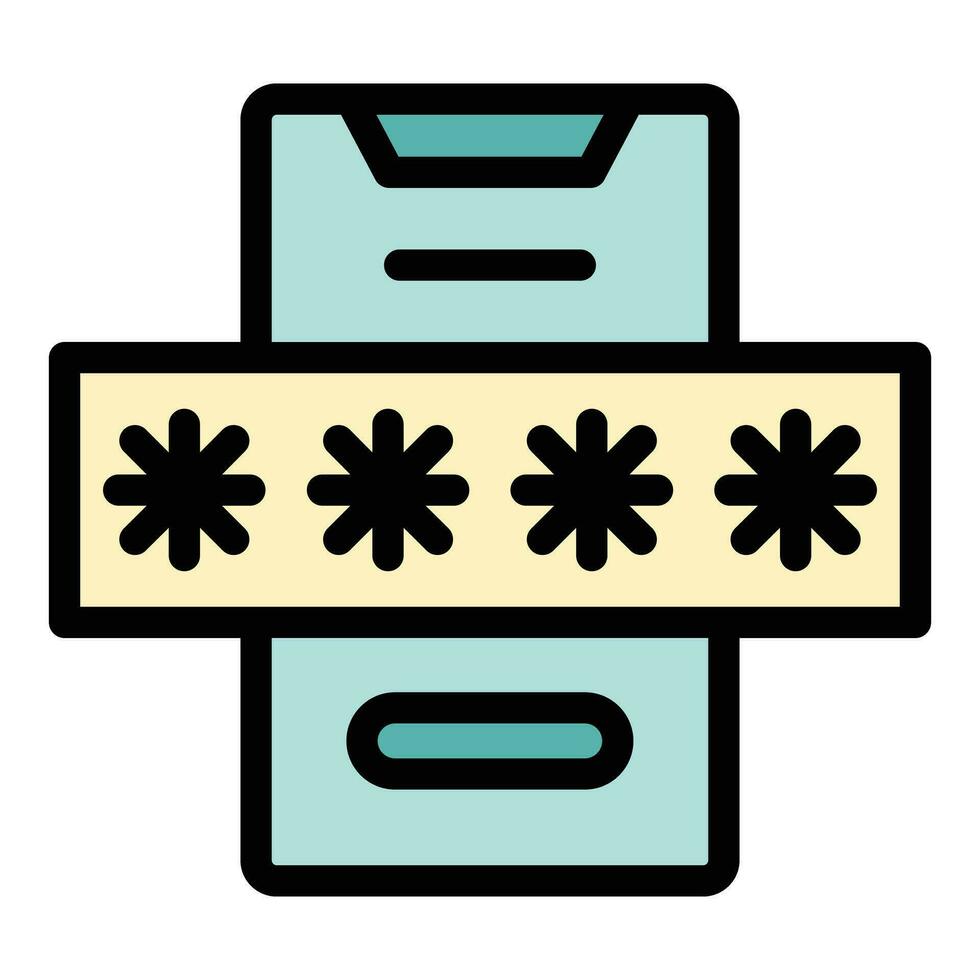 Smartphone password icon vector flat