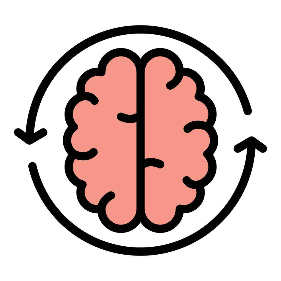 Brainstorming skill icon vector flat
