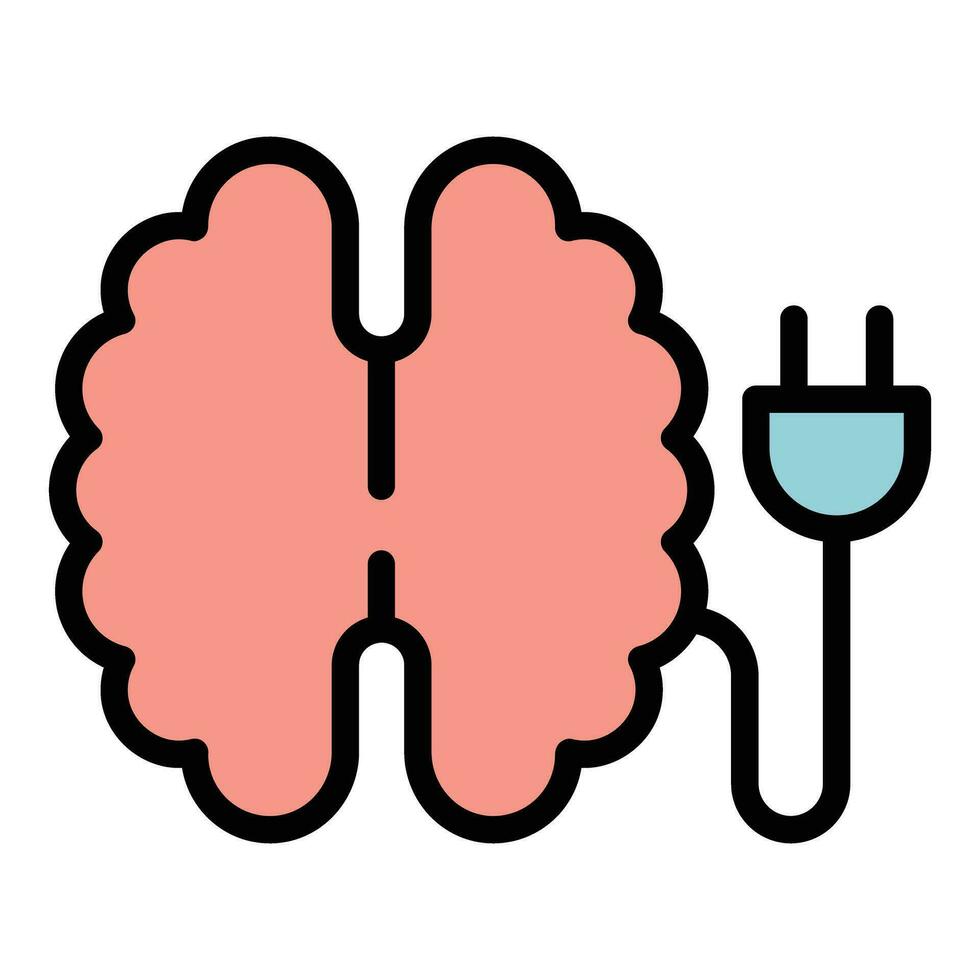 Brain skills icon vector flat