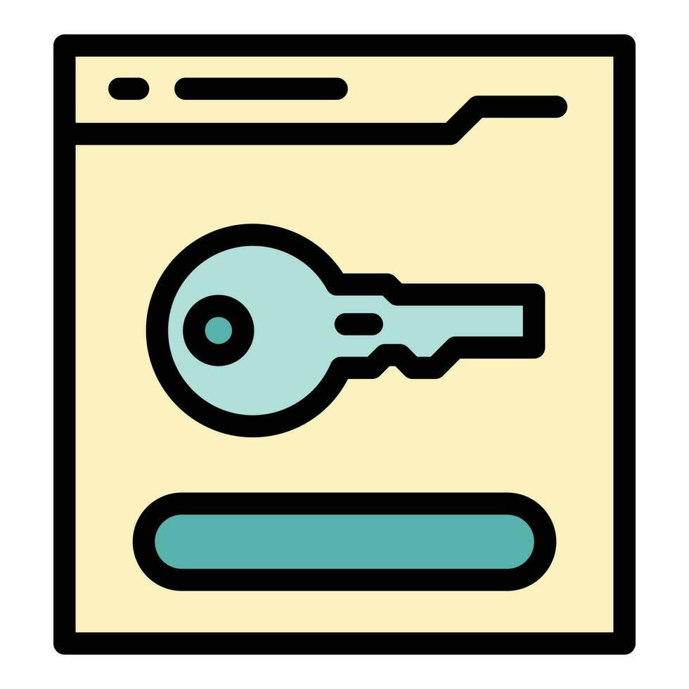 Online web key icon vector flat