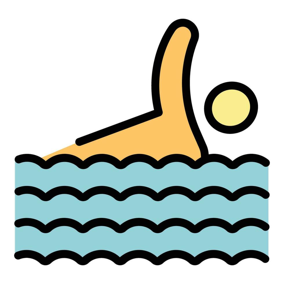 Swim skills icon vector flat