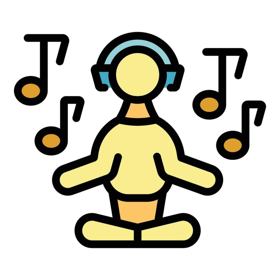 Music meditation icon vector flat