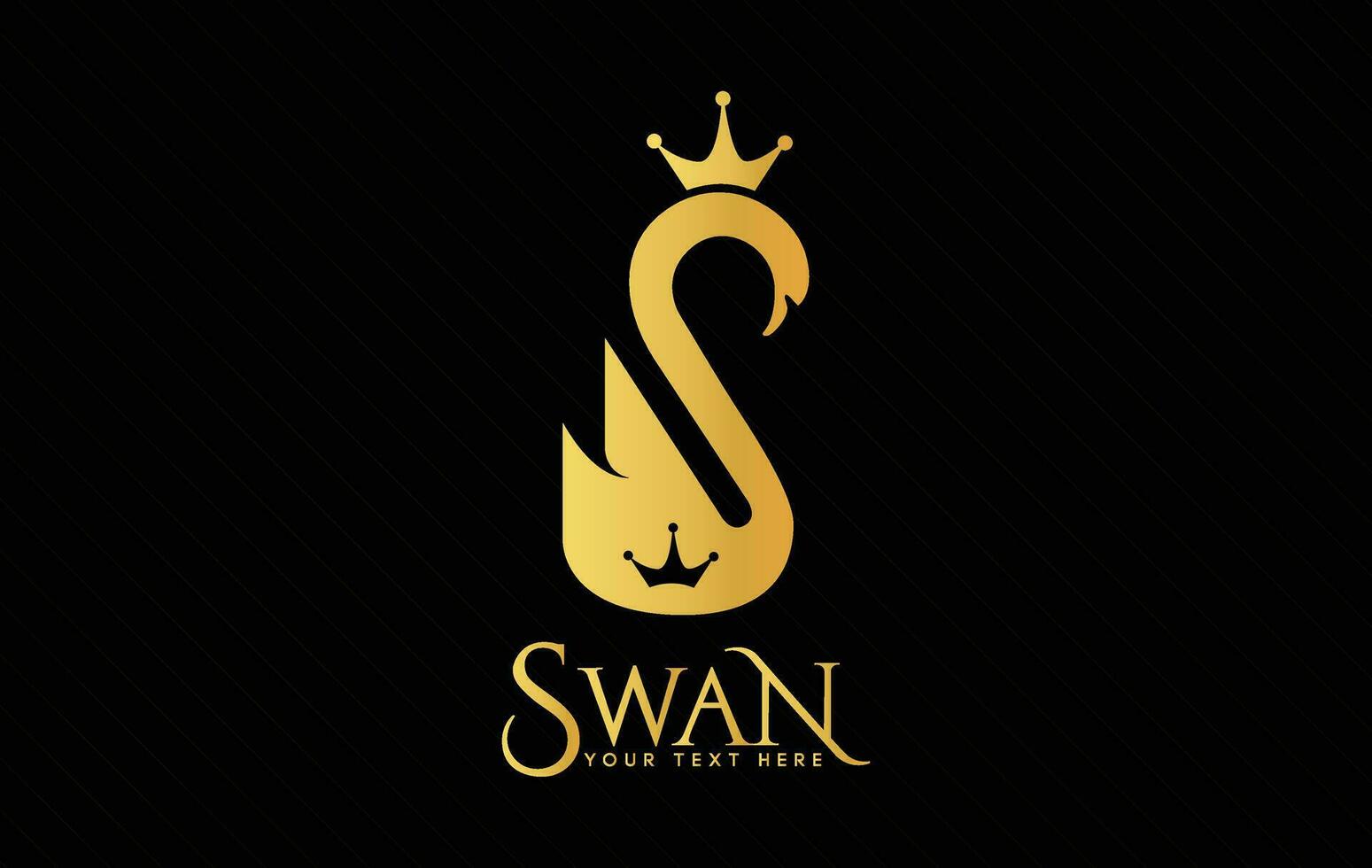 Luxury golden premium swan logo vector