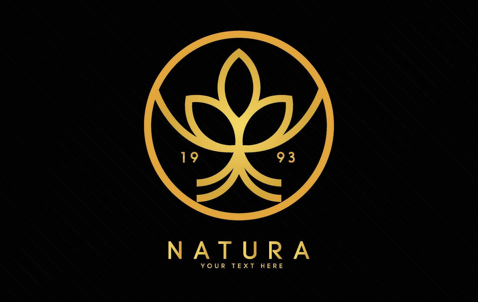 Luxury golden premium natural tree logo vector