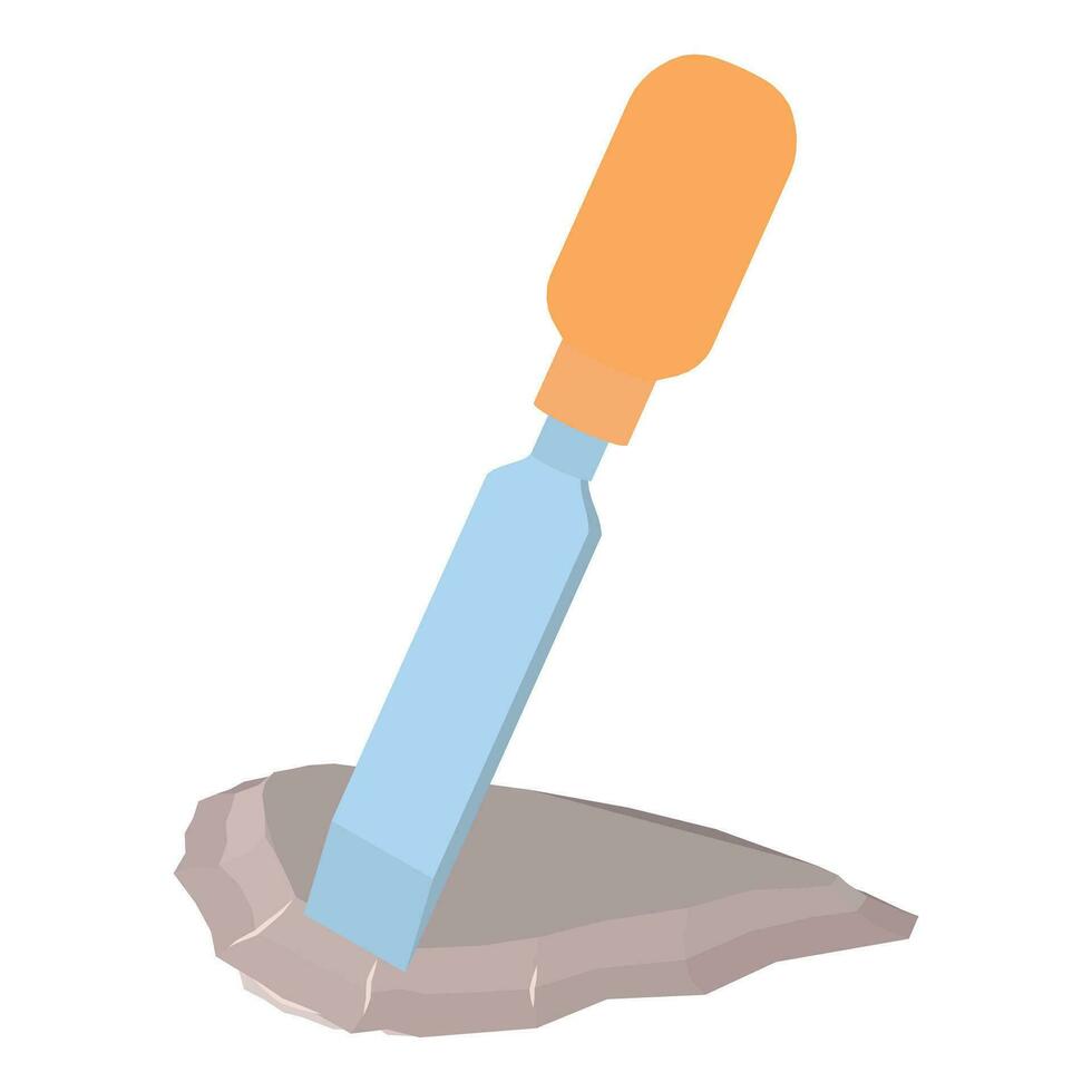 Workshop equipment icon isometric vector. Carpentry chisel and flint spearhead vector