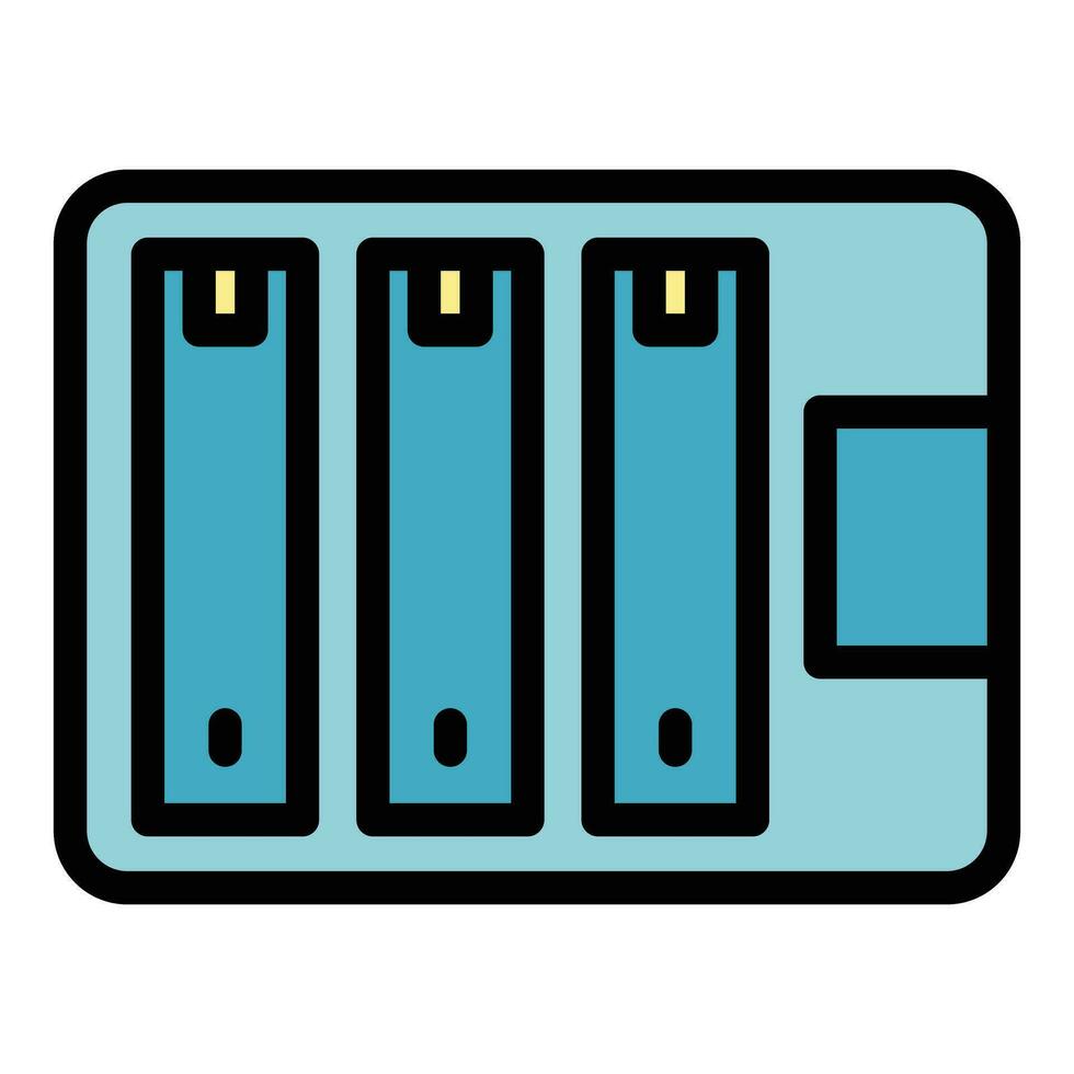 Server memory rack icon vector flat