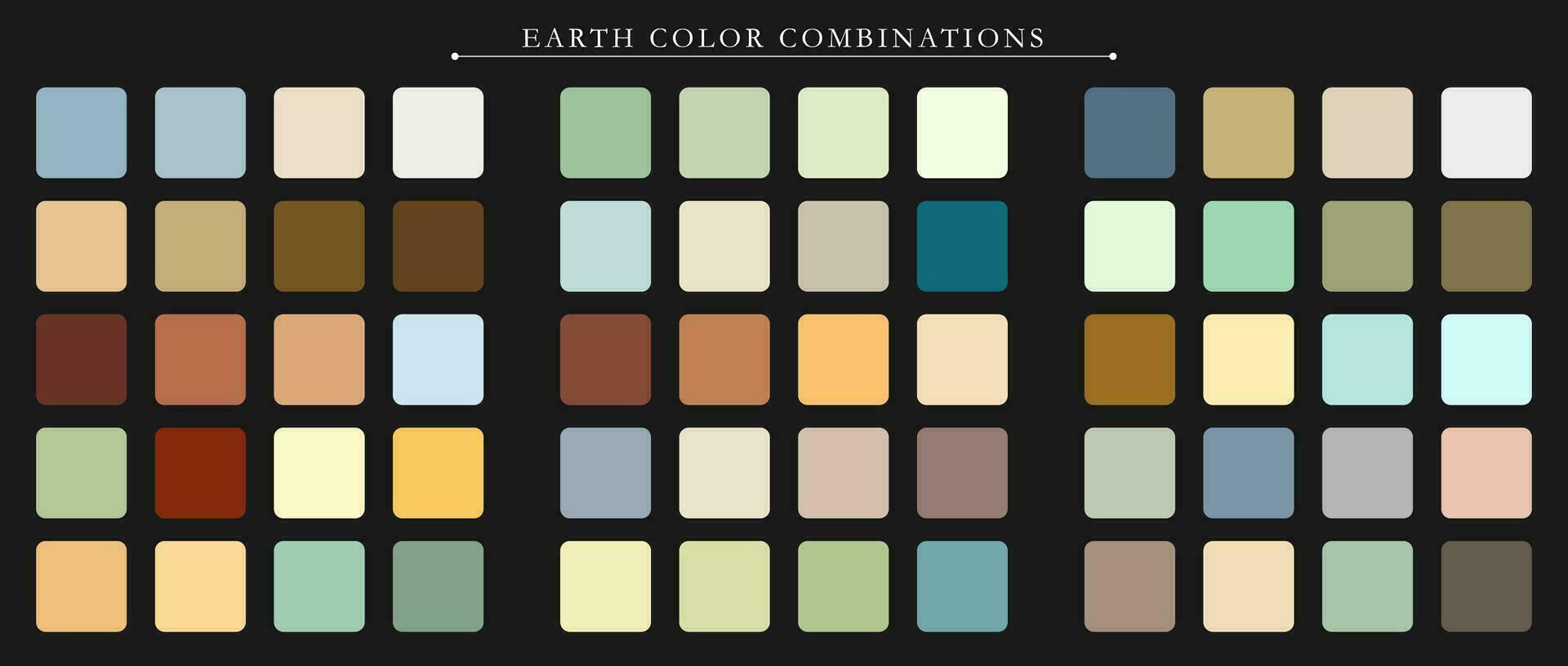 Earth palette. Trend color palette guide template. An example of a color palette. Forecast of the future color trend. Match color combinations. Vector graphics. Eps 10.