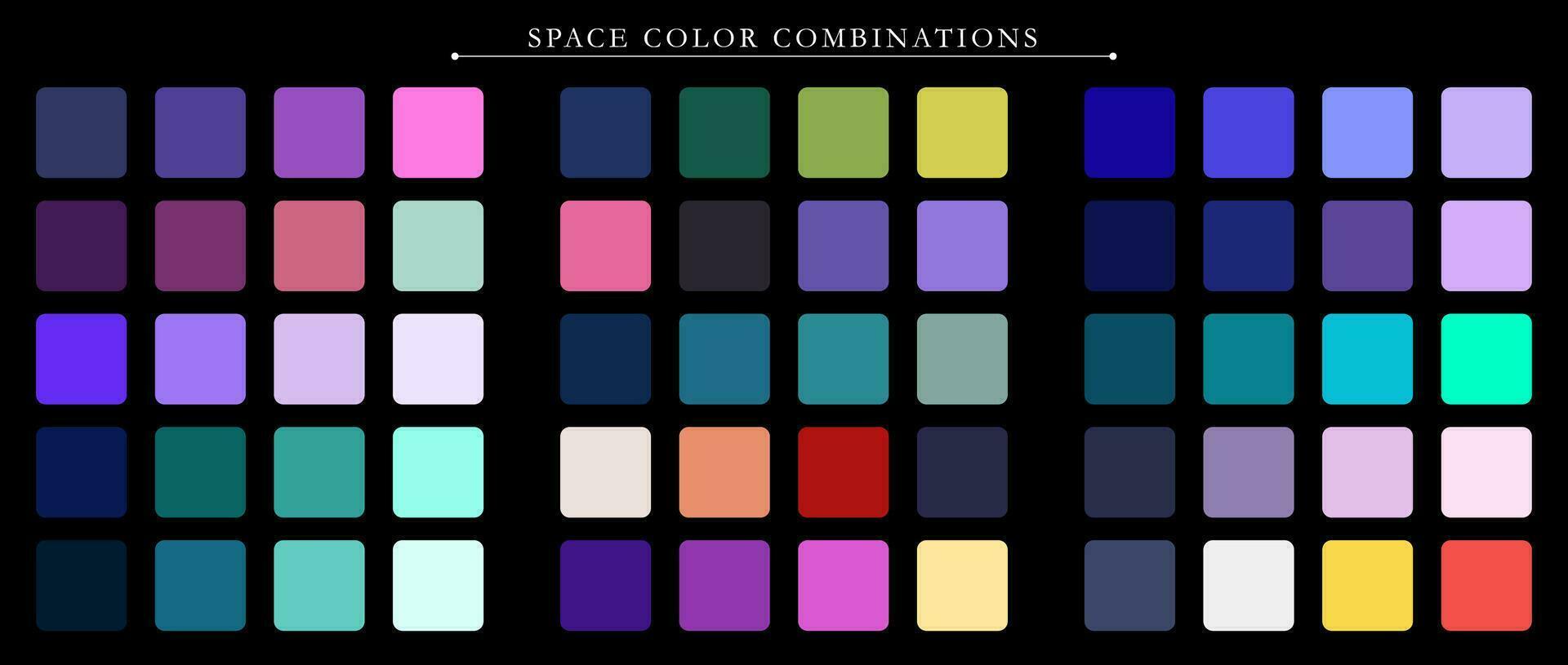 espacio paleta. tendencia color paleta guía modelo. un ejemplo de un color paleta. pronóstico de el futuro color tendencia. partido color combinaciones vector gráficos. eps 10