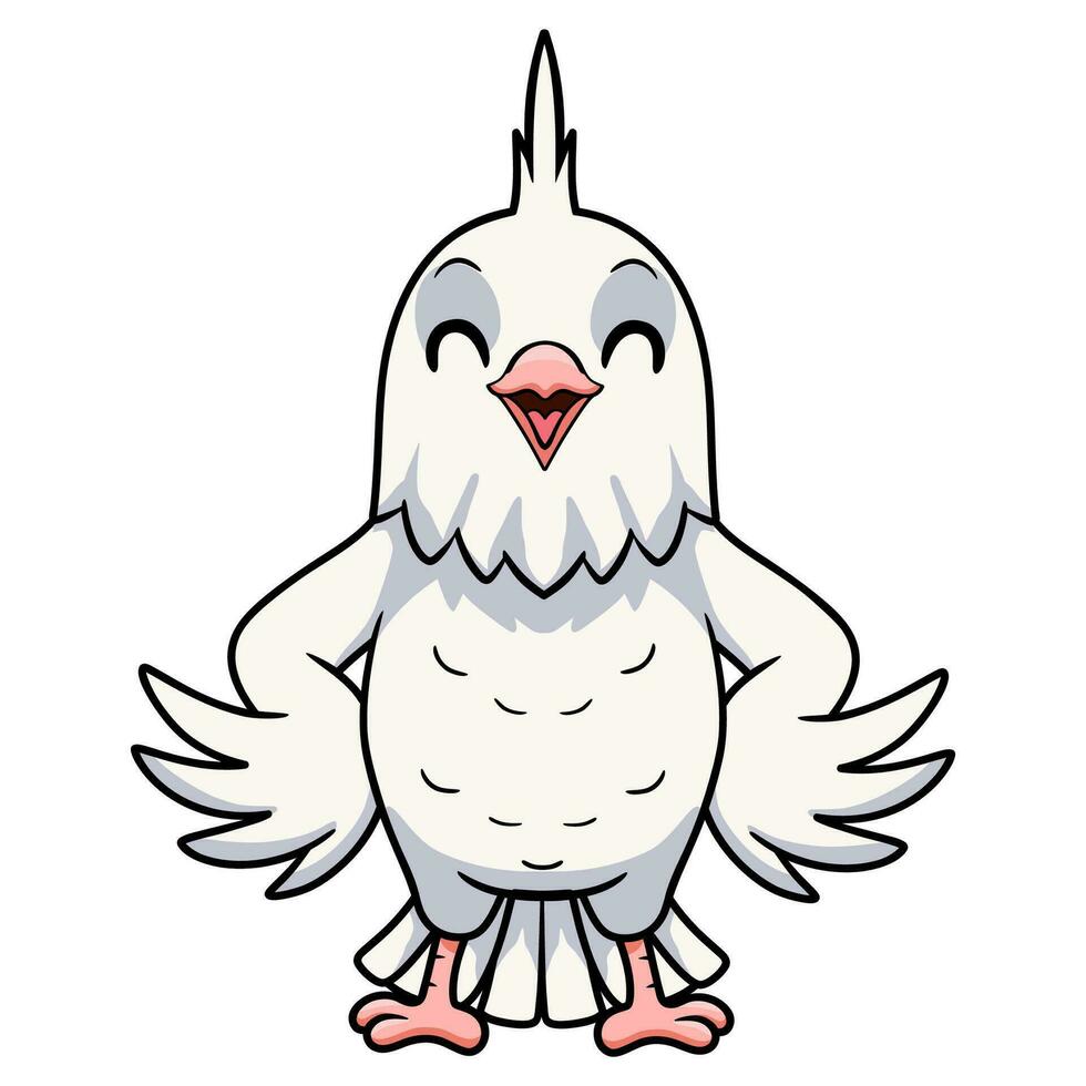 Cute albino cockatiel bird cartoon vector