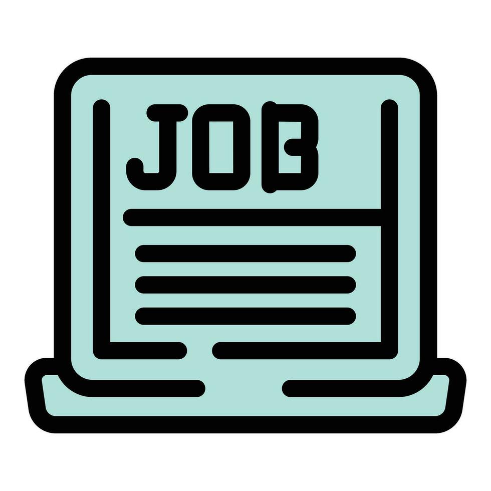 Laptop vacancy job icon vector flat